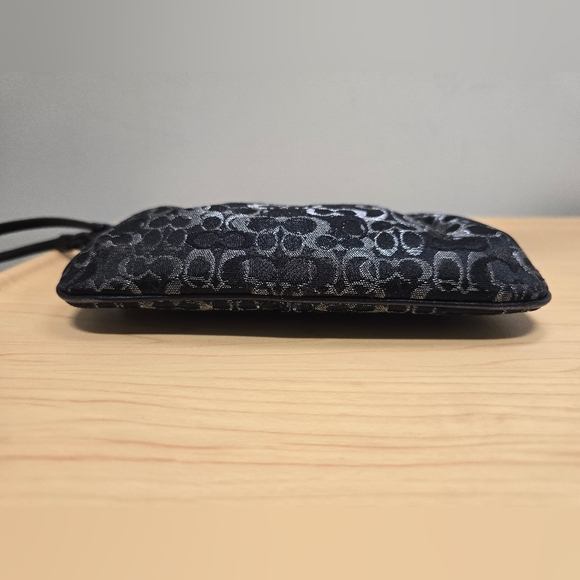 COACH Lurex Black Gray Silver Wristlet - Picture 7 of 13